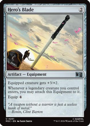 Hero's Blade (Surge Foil) (201) [Commander: Marvel Super Heroes] Foil