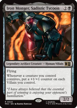 Iron Monger, Sadistic Tycoon (Surge Foil) (045) [Commander: Marvel Super Heroes] Foil