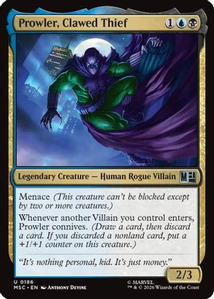 Prowler, Clawed Thief (Surge Foil) (186) [Commander: Marvel Super Heroes] Foil