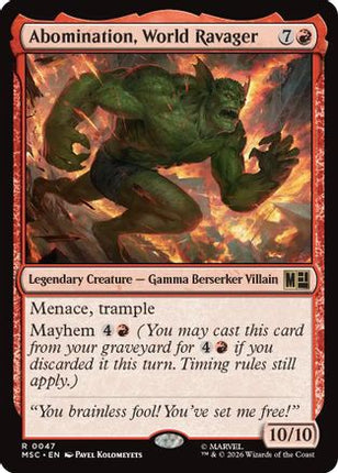 Abomination, World Ravager (Surge Foil) (047) [Commander: Marvel Super Heroes] Foil