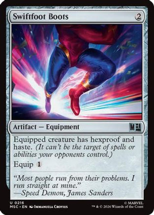 Swiftfoot Boots (Surge Foil) (216) [Commander: Marvel Super Heroes] Foil