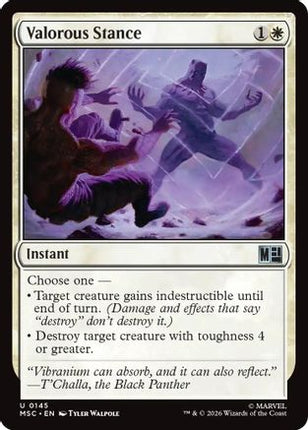 Valorous Stance (Surge Foil) (145) [Commander: Marvel Super Heroes] Foil