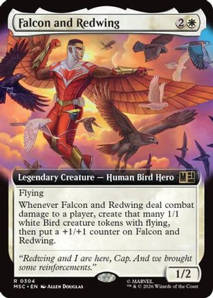 Falcon and Redwing (Extended Art) (304) [Commander: Marvel Super Heroes] Foil