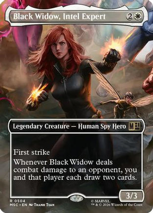 Black Widow, Intel Expert (Borderless) (504) [Commander: Marvel Super Heroes] Foil