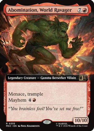 Abomination, World Ravager (Extended Art) (355) [Commander: Marvel Super Heroes] Foil