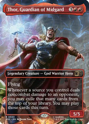 Thor, Guardian of Midgard (Borderless) (503) [Commander: Marvel Super Heroes] Foil