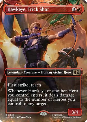Hawkeye, Trick Shot (Borderless) (506) [Commander: Marvel Super Heroes] Foil