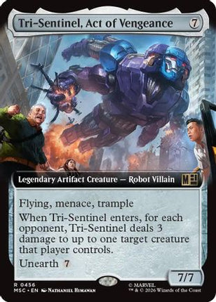 Tri-Sentinel, Act of Vengeance (Extended Art) (456) [Commander: Marvel Super Heroes] Foil