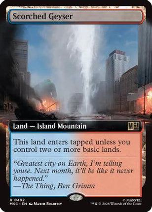 Scorched Geyser (Extended Art) (492) [Commander: Marvel Super Heroes] Foil