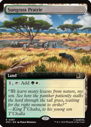 Sungrass Prairie (Extended Art) (497) [Commander: Marvel Super Heroes] Foil
