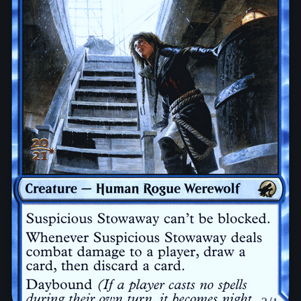 Suspicious Stowaway // Seafaring Werewolf [Innistrad: Midnight Hunt Promos] Prerelease Foil