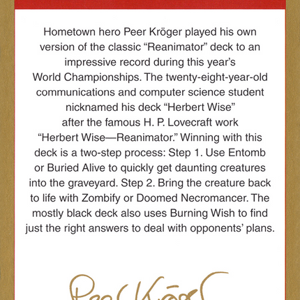 Peer Kröger Bio [World Championship Decks 2003]