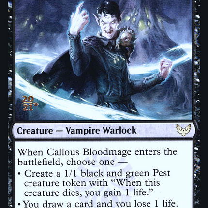 Callous Bloodmage [Strixhaven: School of Mages Promos] Prerelease Foil