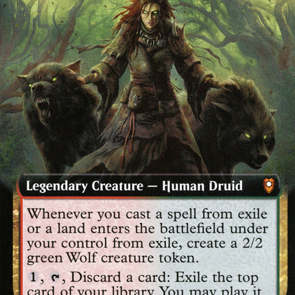 Faldorn, Dread Wolf Herald (Extended Art) [Commander Legends: Battle for Baldur's Gate]