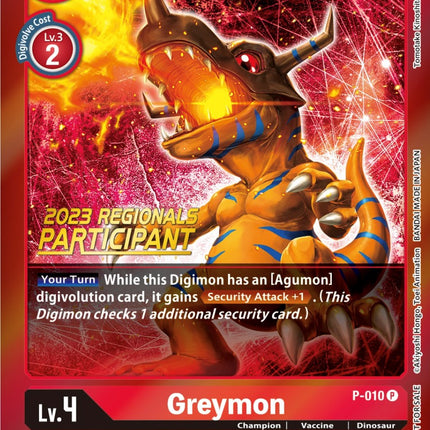 Greymon [P-010] (2023 Regionals Participant) [Promotional Cards]