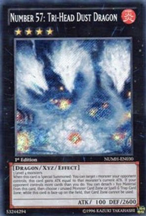 Number 57: Tri-Head Dust Dragon (Secret Rare) [NUMH-EN030] 1st Edition