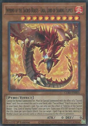 Inferno of the Sacred Beasts - Uria, Lord of Searing Flames (Super Rare) [CORI-EN005] 1st Edition