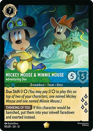 Mickey Mouse & Minnie Mouse - Adventuring Duo (99/204) - Attack of the Vine Cold Foil