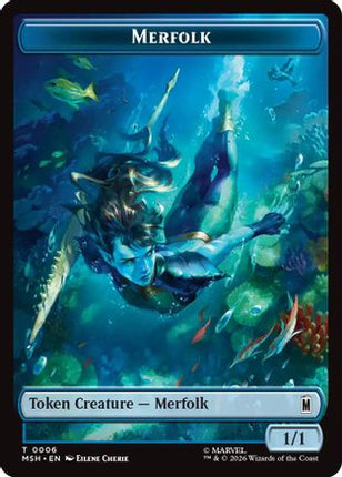 Merfolk // Doombot Double-Sided Token (6 // 18) [Marvel Super Heroes] Foil