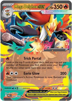 Mega Delphox ex 008- ME05 Pitch Black Holofoil