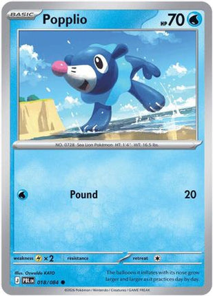 Popplio 018- ME05 Pitch Black Reverse Holofoil