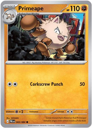 Primeape 043- ME05 Pitch Black Reverse Holofoil