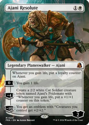 Ajani Resolute (Borderless) (291) [Reality Fracture] Foil