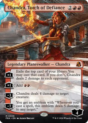 Chandra, Torch of Defiance (Borderless) (309) [Reality Fracture] Foil