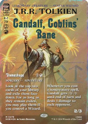 Gandalf, Goblins' Bane (Borderless) (Surge Foil) (278) [The Hobbit] Foil