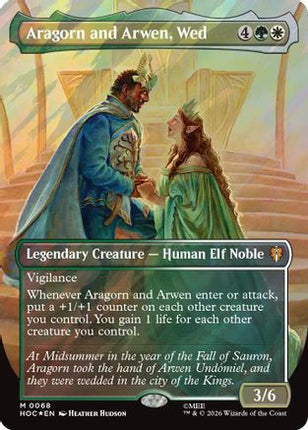 Aragorn and Arwen, Wed (Borderless) (Surge Foil) (068) [The Hobbit: Eternal-Legal] Foil