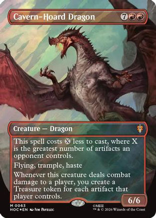 Cavern-Hoard Dragon (Borderless) (Surge Foil) (063) [The Hobbit: Eternal-Legal] Foil