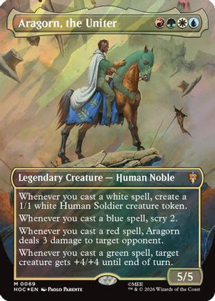 Aragorn, the Uniter (Borderless) (Surge Foil) (069) [The Hobbit: Eternal-Legal] Foil