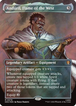 Anduril, Flame of the West (Borderless) (Surge Foil) (079) [The Hobbit: Eternal-Legal] Foil