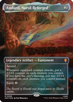 Anduril, Narsil Reforged (Borderless) (Surge Foil) (080) [The Hobbit: Eternal-Legal] Foil