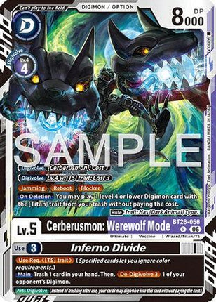 Cerberusmon: Werewolf Mode // Inferno Divide [BT26-056] [Timeless Bonds] Foil