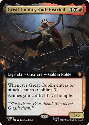 Great Goblin, Foul-Hearted (Extended Art) (105) [The Hobbit: Eternal-Legal] Foil
