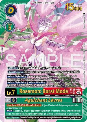 Rosemon: Burst Mode // Aguichant Levres (Alternate Art) [BT26-050] [Timeless Bonds] Foil