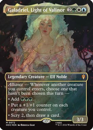 Galadriel, Light of Valinor (Borderless) (Surge Foil) (072) [The Hobbit: Eternal-Legal] Foil