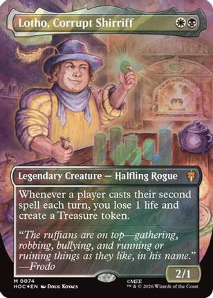 Lotho, Corrupt Shirriff (Borderless) (Surge Foil) (074) [The Hobbit: Eternal-Legal] Foil