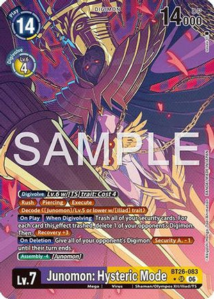 Junomon: Hysteric Mode (Alternate Art) [BT26-083] [Timeless Bonds] Foil
