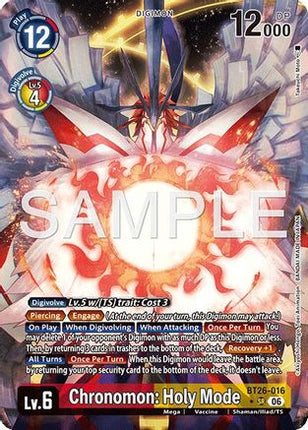 Chronomon: Holy Mode (Alternate Art) [BT26-016] [Timeless Bonds] Foil
