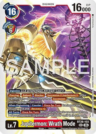 Jupitermon: Wrath Mode [BT26-103] [Timeless Bonds] Foil