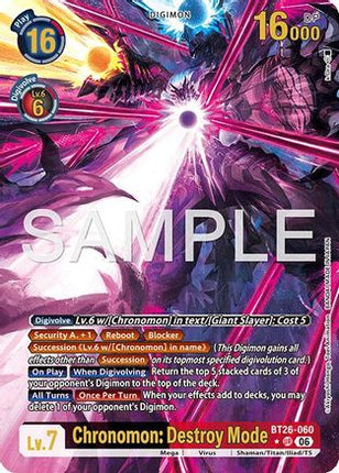 Chronomon: Destroy Mode (Alternate Art) [BT26-060] [Timeless Bonds] Foil
