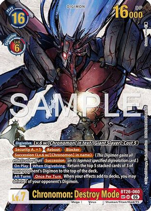 Chronomon: Destroy Mode (SP) [BT26-060] [Timeless Bonds] Foil