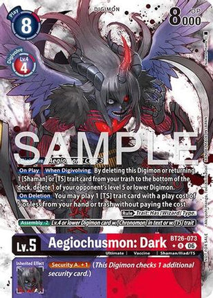 Aegiochusmon: Dark (Alternate Art) [BT26-073] [Timeless Bonds] Foil
