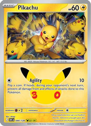 Pikachu - 044/128 044/128 - ME 30th Celebration Holofoil