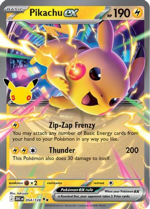 Pikachu ex - 054/128 054/128 - ME 30th Celebration Holofoil