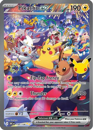 Pikachu ex - 150/128 150/128 - ME 30th Celebration Holofoil