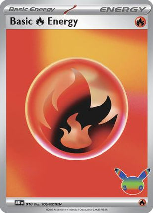Basic Fire Energy - 010 (30th Celebration) 010- MEE Mega Evolution Energies Holofoil
