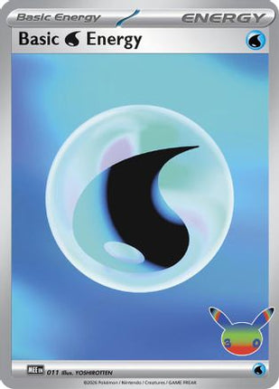 Basic Water Energy - 011 (30th Celebration) 011- MEE Mega Evolution Energies Holofoil